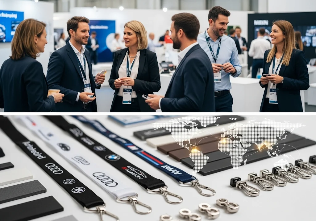 A collection of vibrant, high-quality custom lanyards for wholesale.