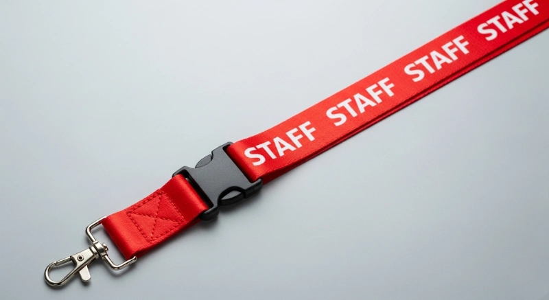 A durable polyester lanyard with 'STAFF' clearly printed in a bold font.