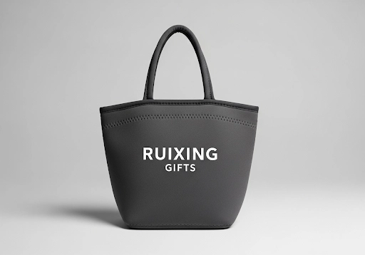 A classic tote-style neoprene lunch bag with two handles.