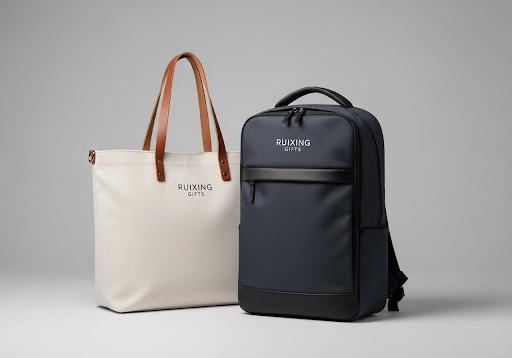 A close-up of a custom canvas tote bag