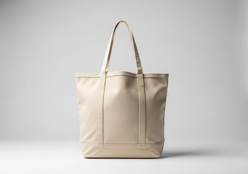 A classic, heavy-duty canvas tote bag.
