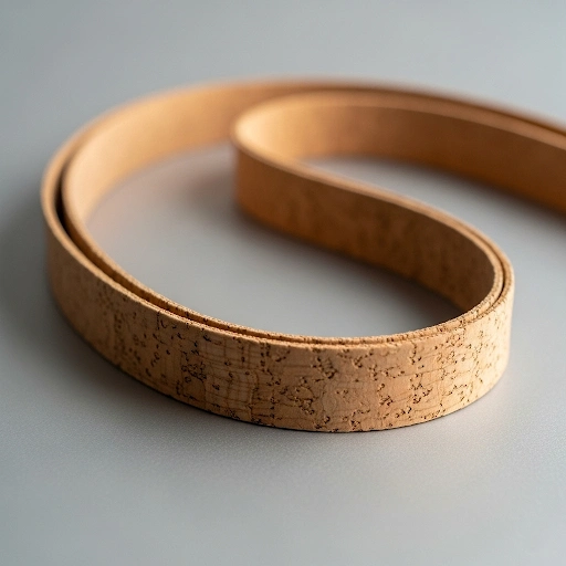 A lanyard made from unique, textured cork fabric.