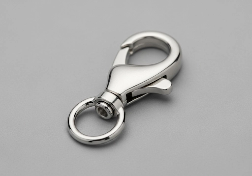 A versatile lobster clasp attachment on a custom keychain.