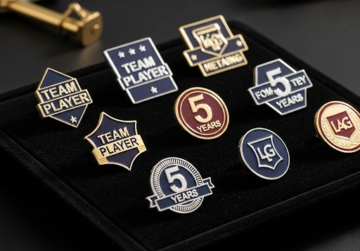 Elegant corporate enamel pins.
