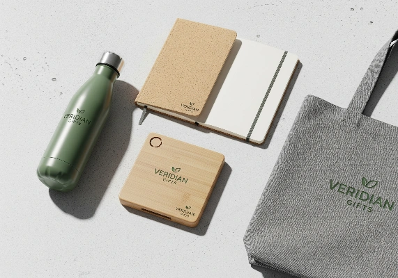 A collection of sustainable corporate gifts, a key corporate gifting trend for 2026.