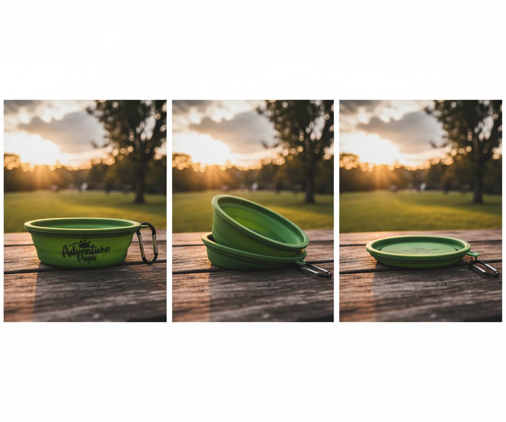 Animation sequence showing the bowl collapsing flat.