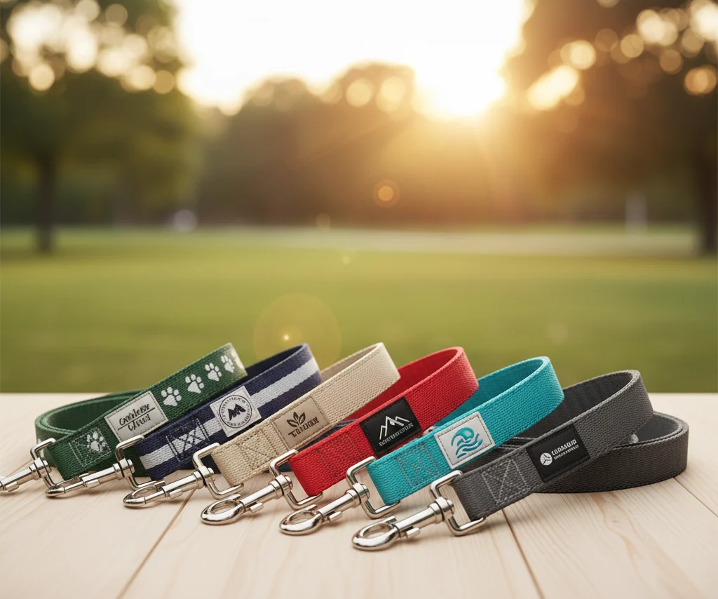 Custom Dog Leashes made from durable rPET webbing.