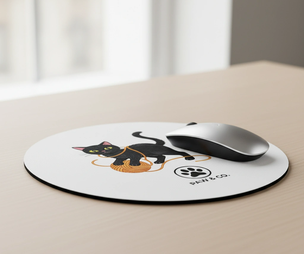 High-quality printed mousepad with non-slip rubber base.
