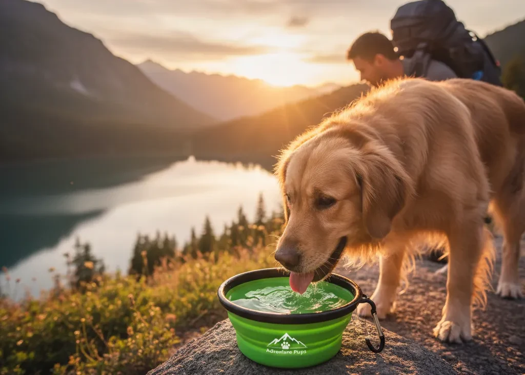 A collapsible, food-grade silicone custom travel bowl for pets.
