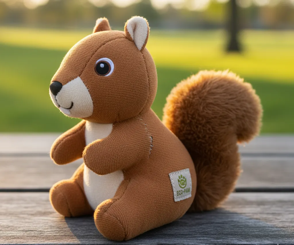 Cross-section diagram of a plush toy showing reinforced mesh lining.