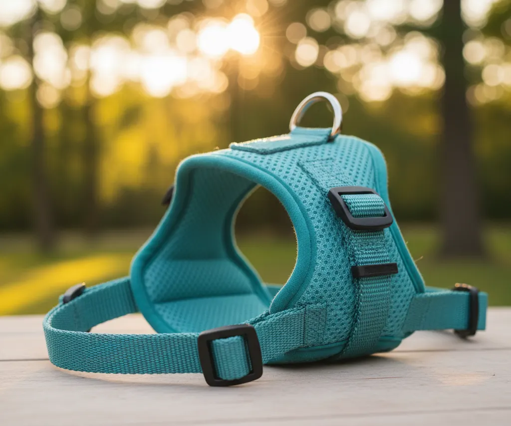 Close-up of breathable air mesh padding and adjustable straps.