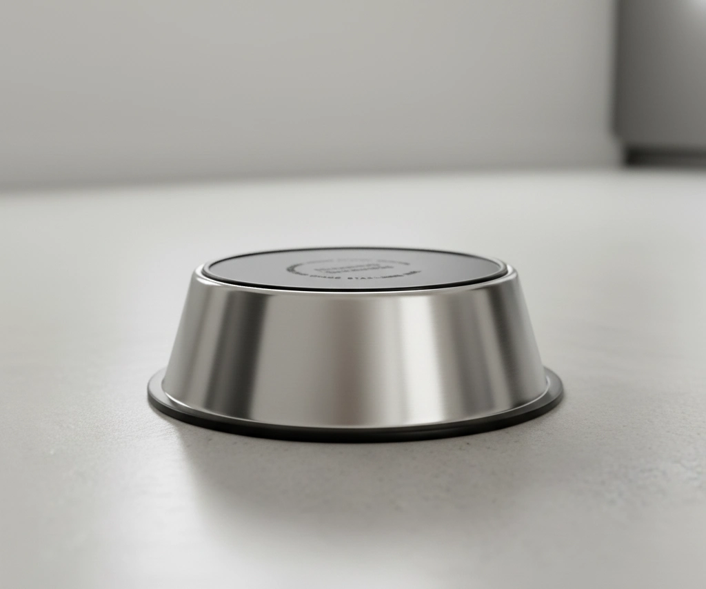 Underside of the bowl showing full bonded rubber base.