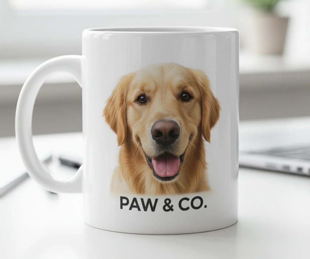 Close-up of sharp, vibrant dye-sublimation print on ceramic.