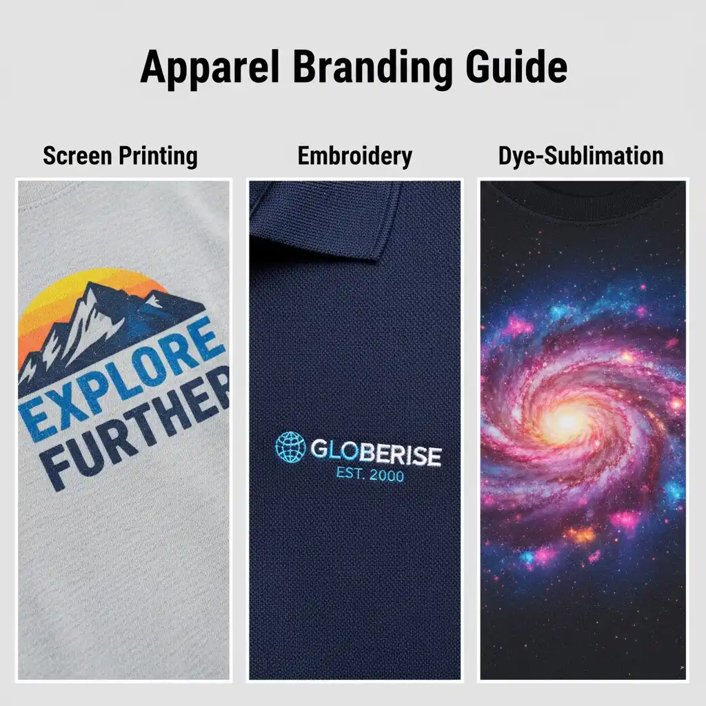 Comparison of screen printing vs embroidery branding techniques