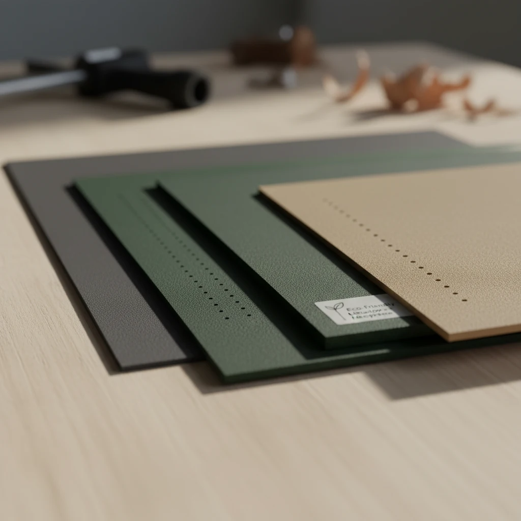 A swatch of different neoprene materials, showing thickness and eco-friendly limestone neoprene.