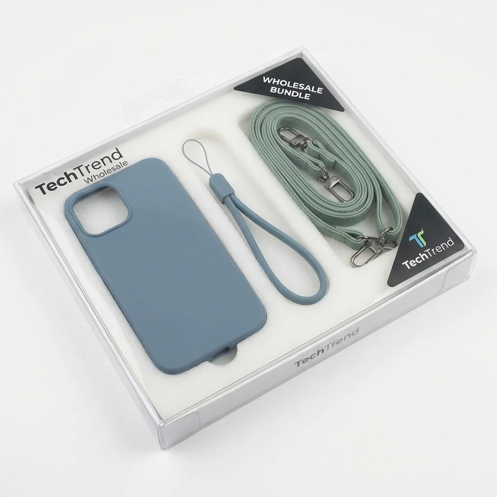 Phone wrist strap being used for secure grip during mobile photography.